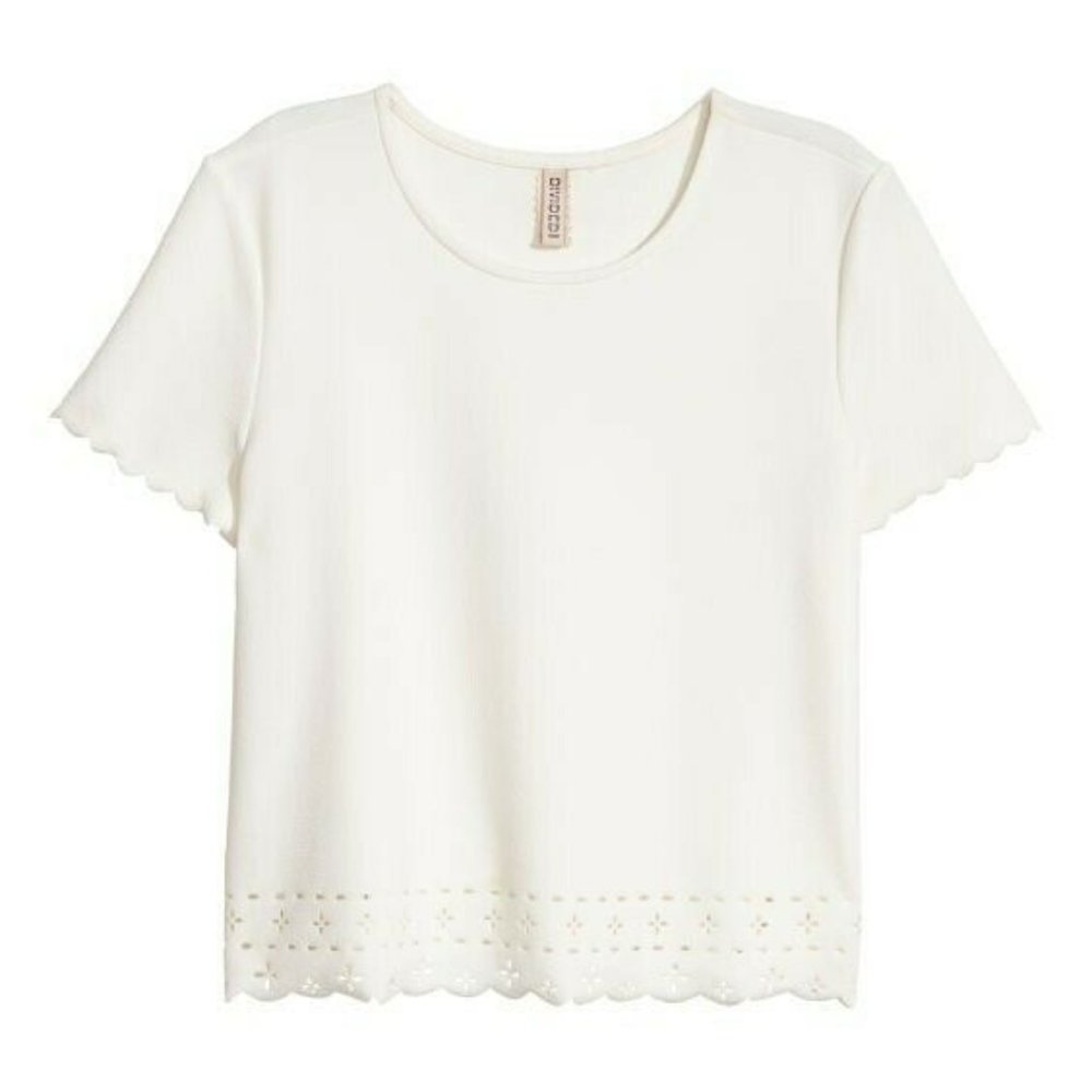 H&M Scallop-Edged Top Size S